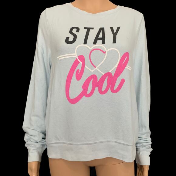 NEW Wildfox Light Blue Stay Cool Jumper Pullover S - Picture 2 of 12